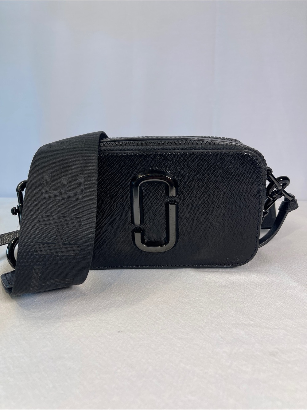 Marc Jacobs The Snapshot Black Saffiano Leather Crossbody Bag